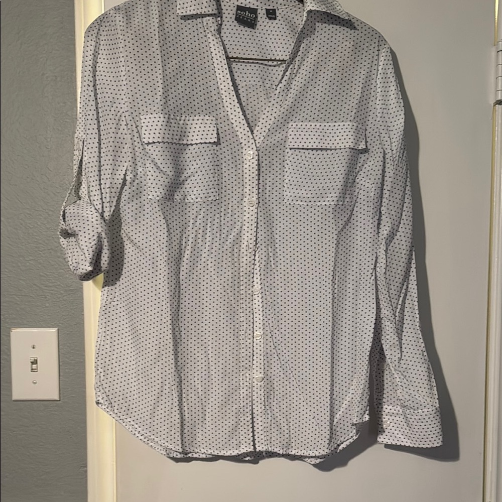 Polka Dot Button-Up Shirt